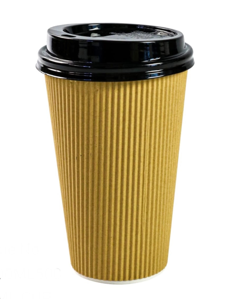 Coffee Ripple Cup 500ml Brown/ White/ Black